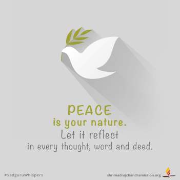 Peace is your nature. Let it reflect in every thought, word and deed.